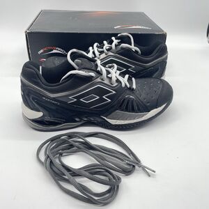 New Lotto Raptor Ultra IV Men’s Size 9 Black Tennis Shoes w/ Extra Laces